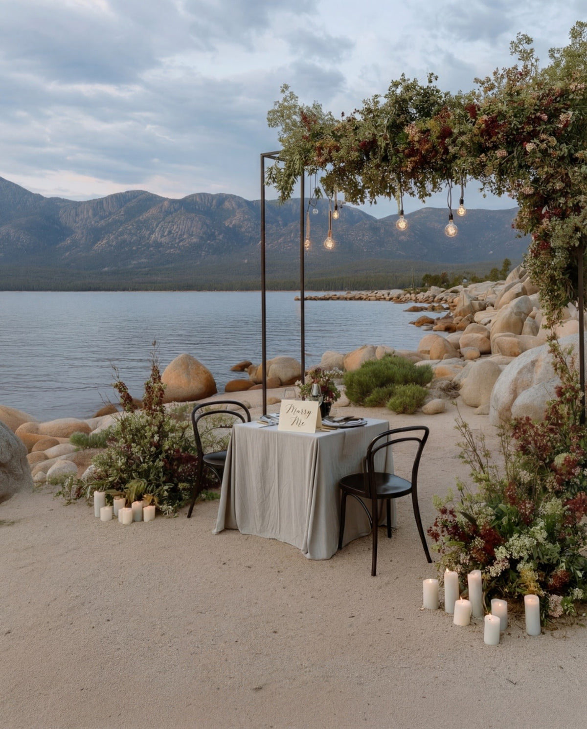 Tiani Bespoke Experience by Tiani Jewellery featuring fully custom luxury proposal styling with personalised romantic setup.