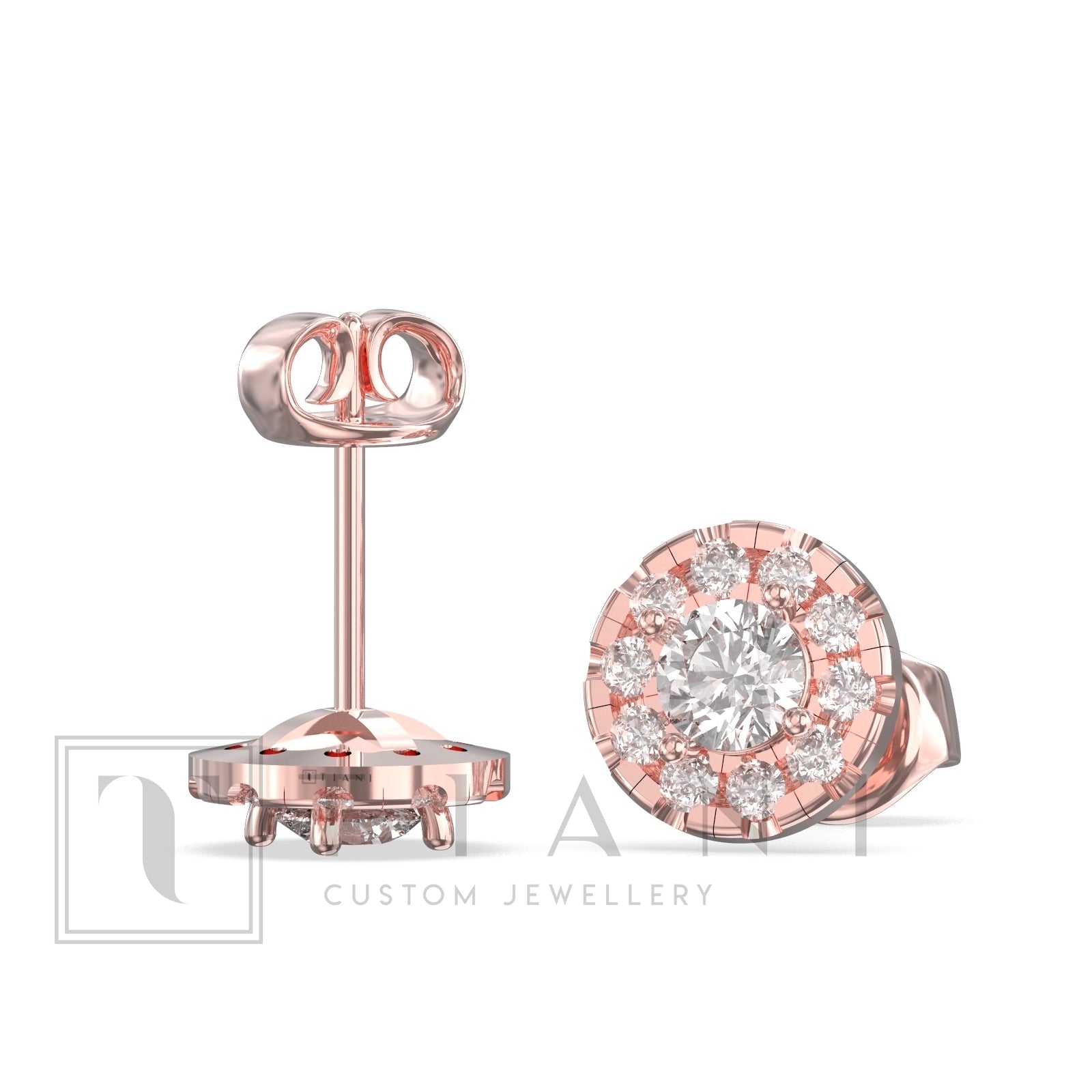 diamond halo studs