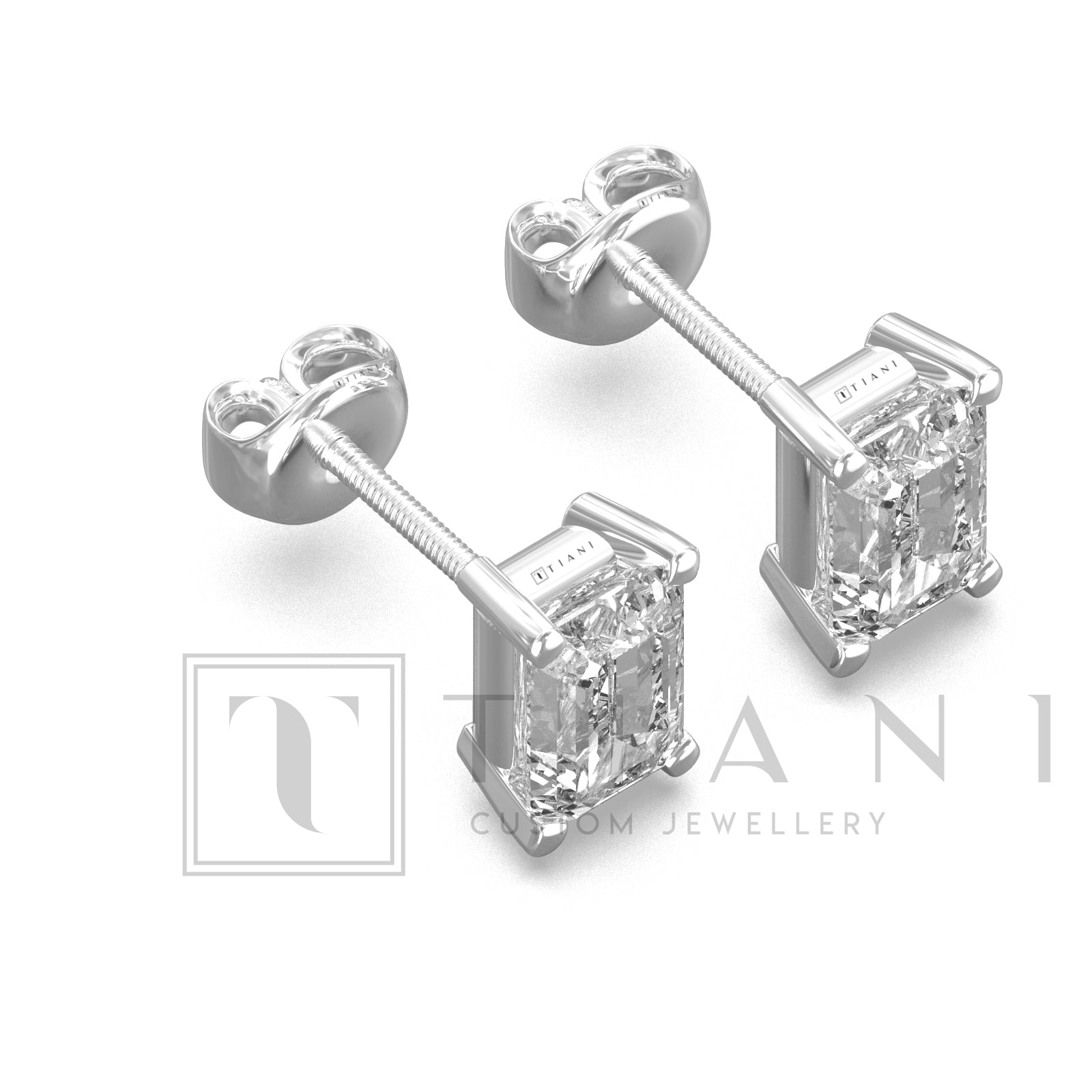 emerald-cut diamond earrings