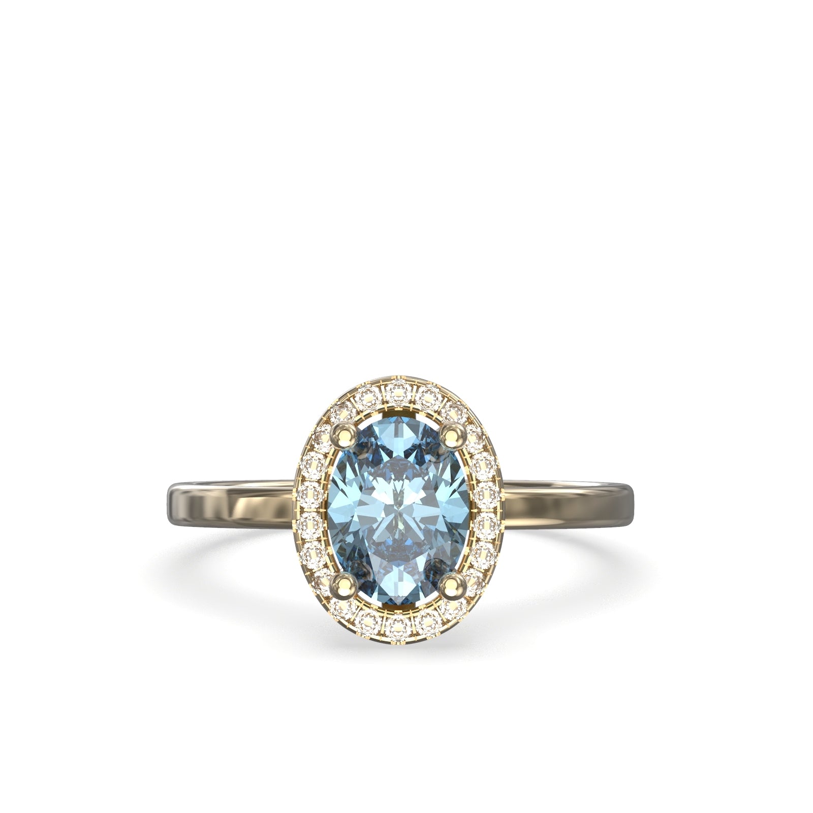 aquamarine and diamond ring