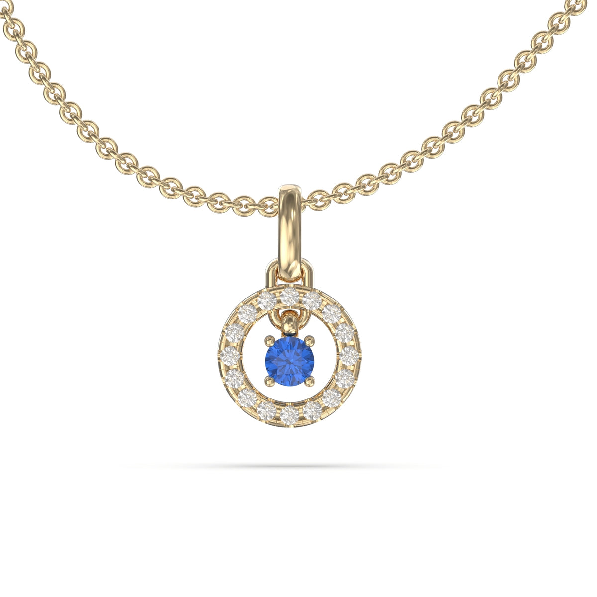 diamond and sapphire pendant