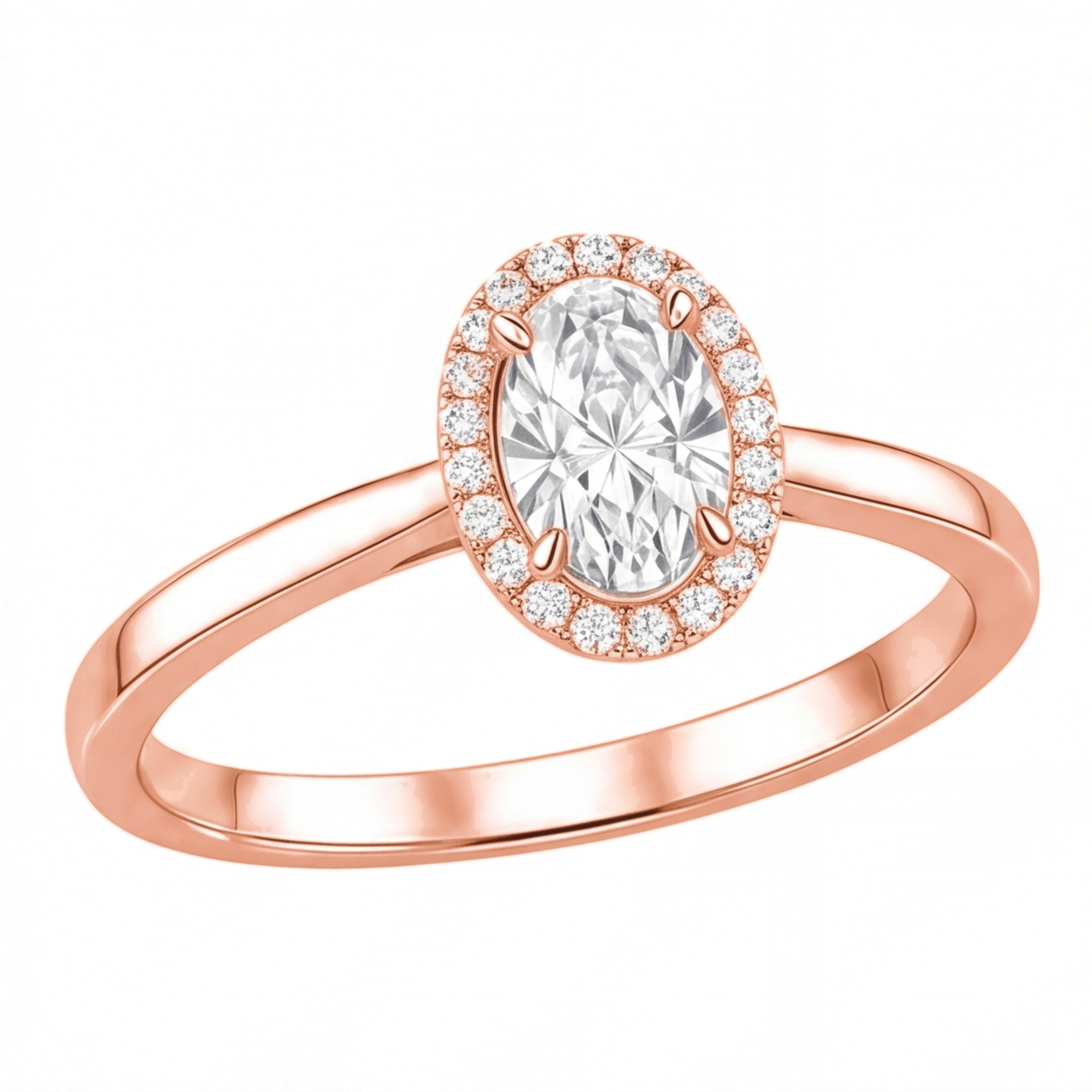 Jocasta engagement ring by Tiani Jewellery shown in rose gold, white gold and yellow gold.