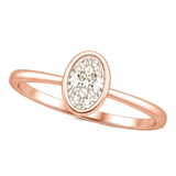 Veda engagement ring by Tiani Jewellery shown in rose gold, white gold and yellow gold.