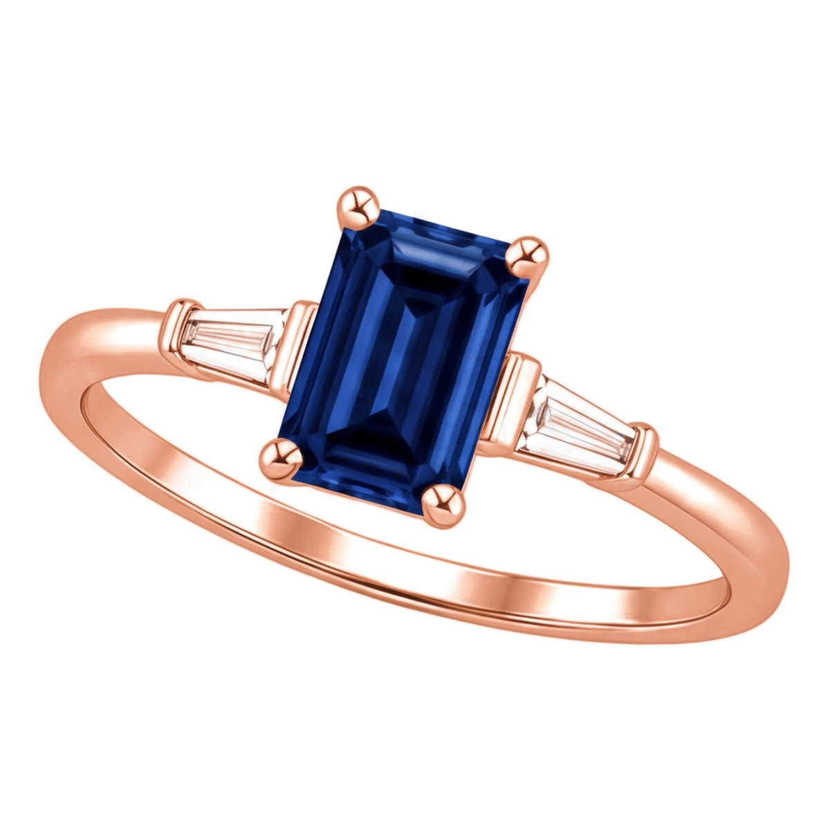 Raisa engagement ring by Tiani Jewellery shown in rose gold, white gold and yellow gold.