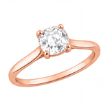 Yvonne engagement ring by Tiani Jewellery shown in rose gold, white gold and yellow gold.