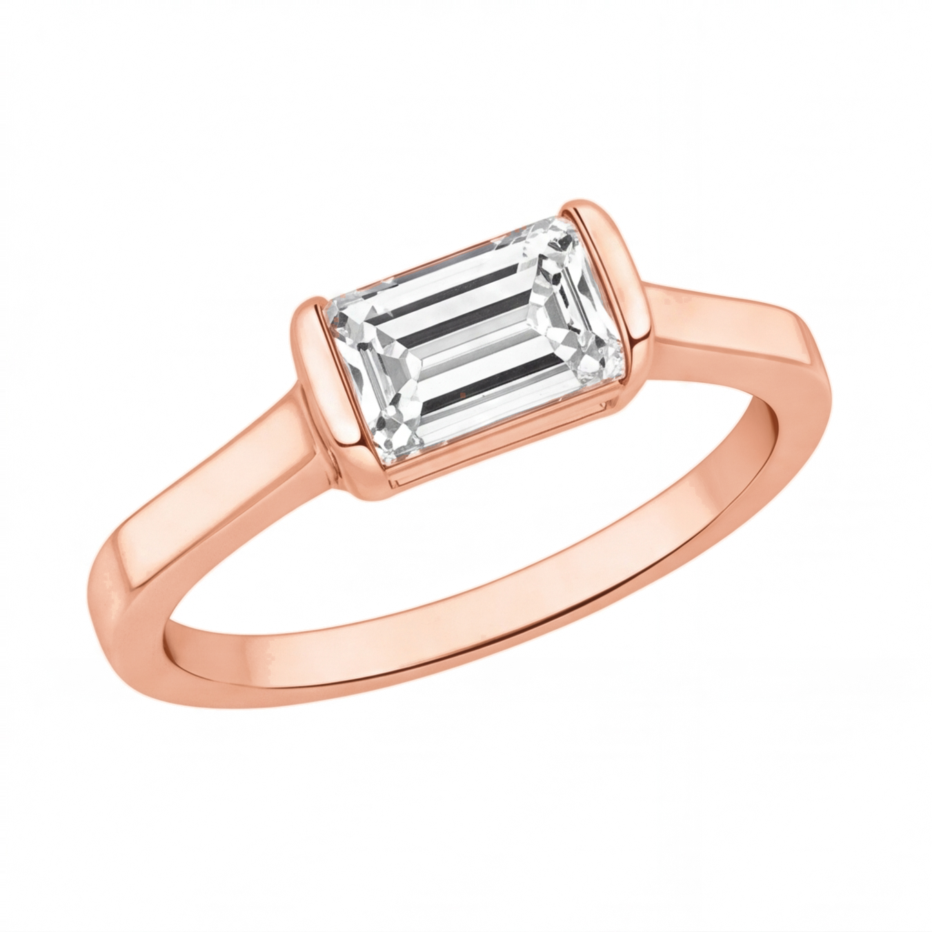 Wren engagement ring by Tiani Jewellery shown in rose gold, white gold and yellow gold.