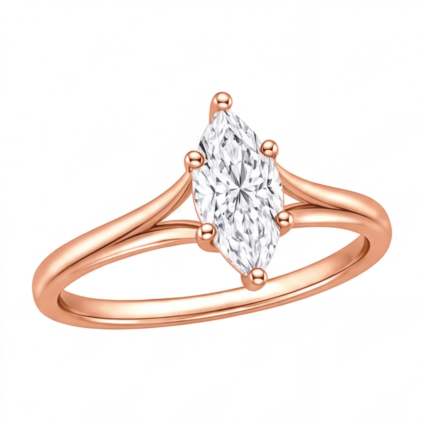 Yolanda engagement ring by Tiani Jewellery shown in rose gold, white gold and yellow gold.