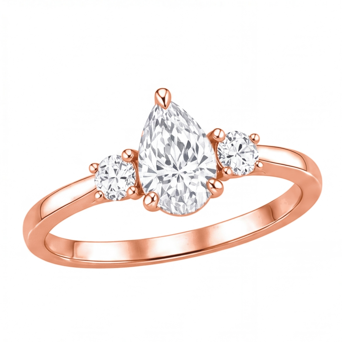 Larissa engagement ring by Tiani Jewellery shown in rose gold, white gold and yellow gold.