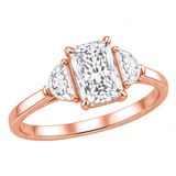 Ulani engagement ring by Tiani Jewellery shown in rose gold, white gold and yellow gold.
