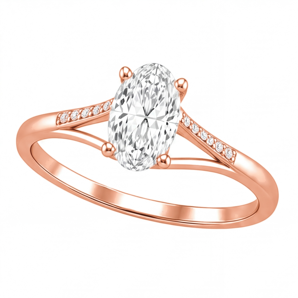 Iona engagement ring by Tiani Jewellery shown in rose gold, white gold and yellow gold.
