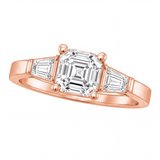 Celine engagement ring by Tiani Jewellery shown in rose gold, white gold and yellow gold.