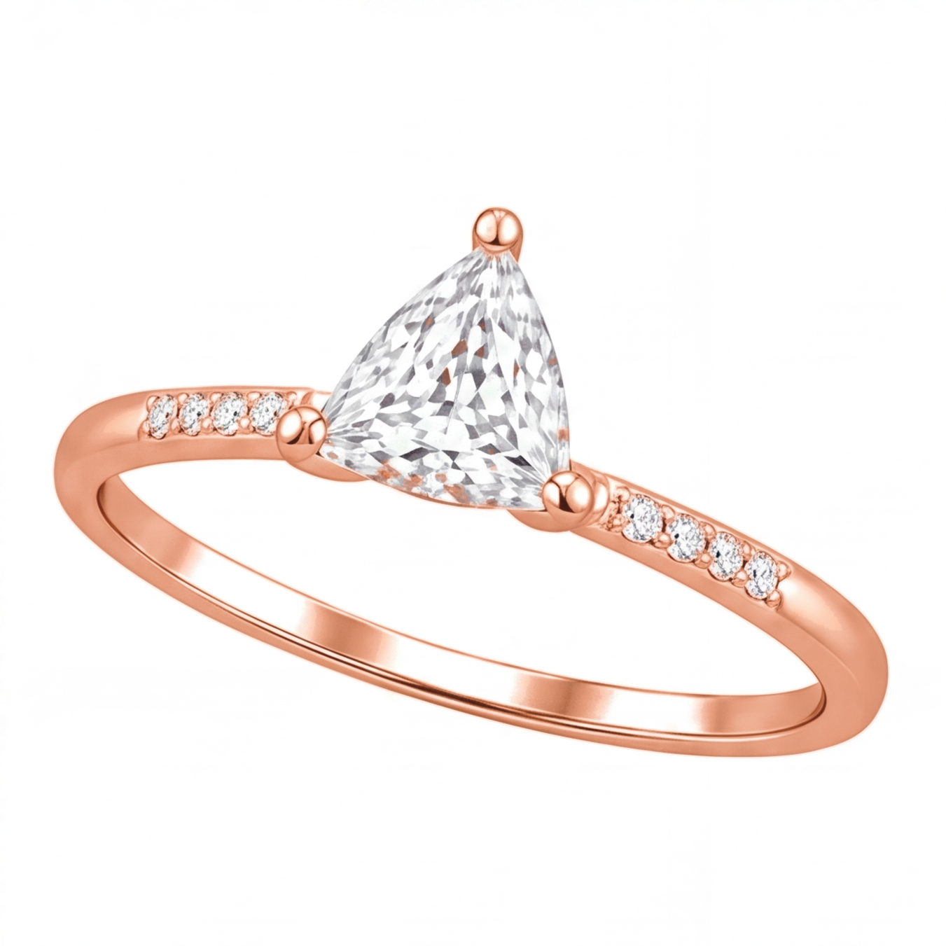 Tamsin engagement ring by Tiani Jewellery shown in rose gold, white gold and yellow gold.