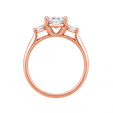 Larissa engagement ring by Tiani Jewellery shown in rose gold, white gold and yellow gold.