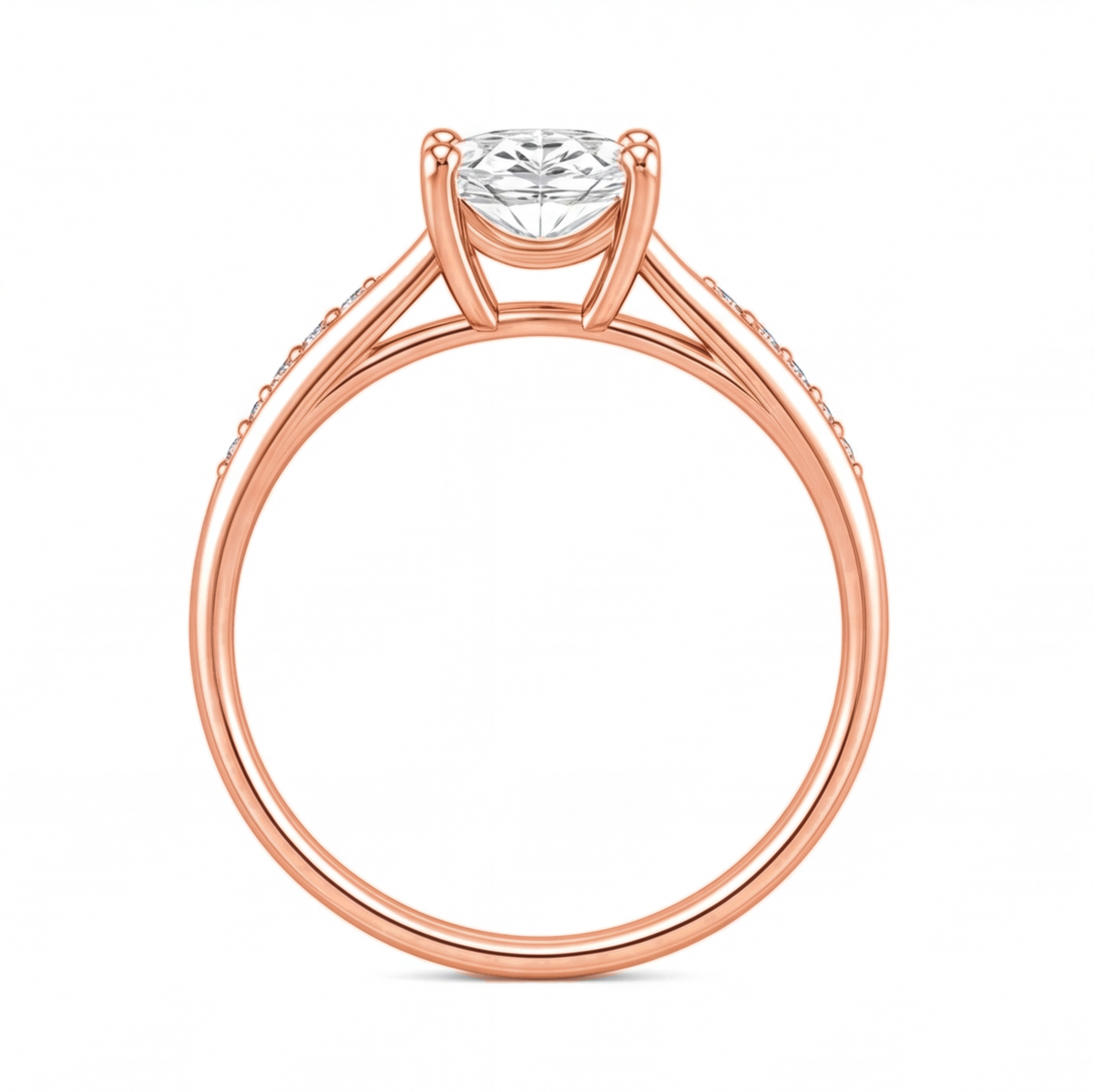 Iona engagement ring by Tiani Jewellery shown in rose gold, white gold and yellow gold.