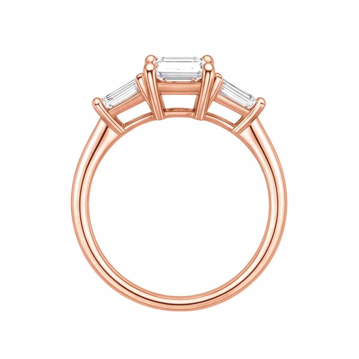 Aster engagement ring by Tiani Jewellery shown in rose gold, white gold and yellow gold.