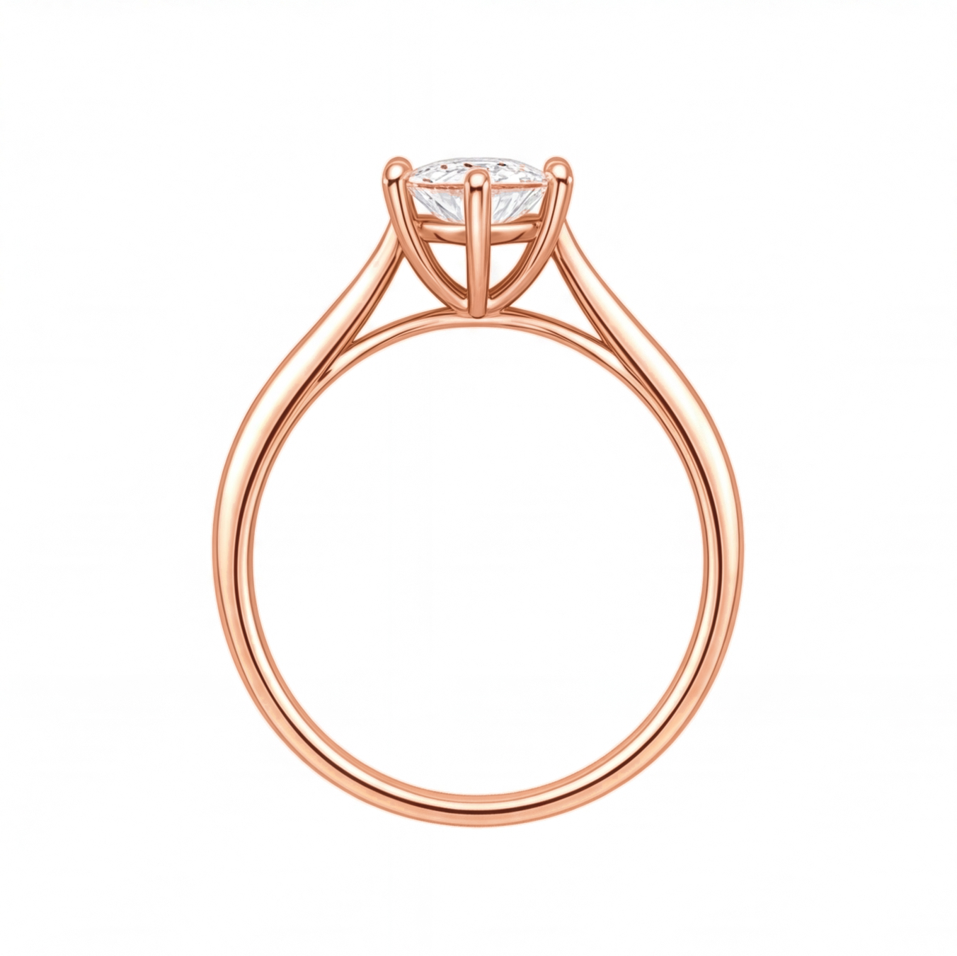 Yolanda engagement ring by Tiani Jewellery shown in rose gold, white gold and yellow gold.