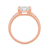 Solene engagement ring by Tiani Jewellery shown in rose gold, white gold and yellow gold.