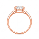 Mireille engagement ring by Tiani Jewellery shown in rose gold, white gold and yellow gold.