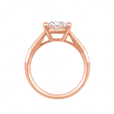 Sarai round diamond flat band engagement ring by Tiani Jewellery shown in rose gold, white gold and yellow gold.