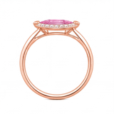 Hestia engagement ring by Tiani Jewellery shown in rose gold, white gold and yellow gold.