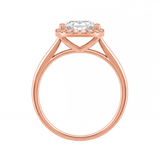 Jocasta engagement ring by Tiani Jewellery shown in rose gold, white gold and yellow gold.
