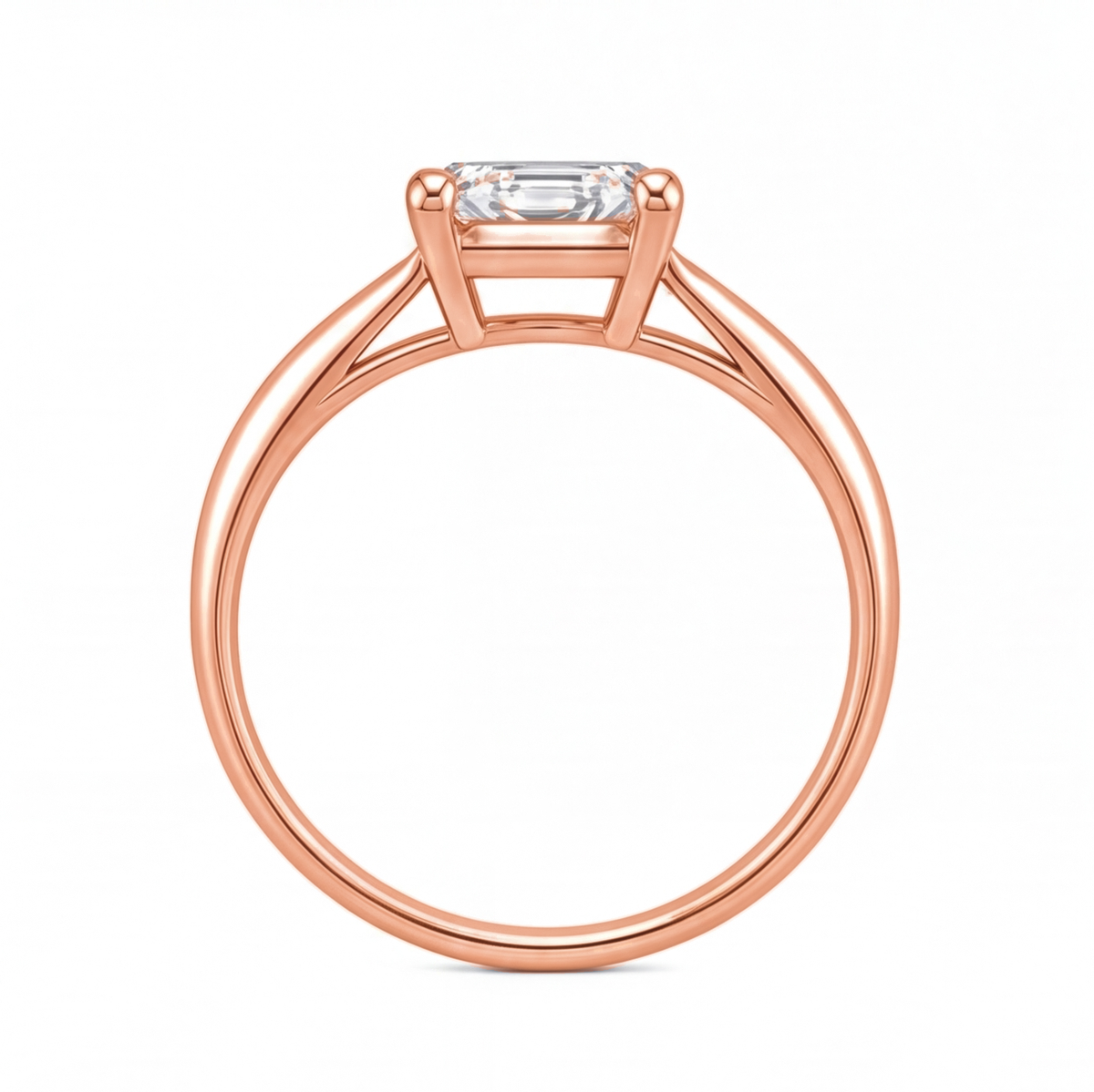 Galina engagement ring by Tiani Jewellery shown in rose gold, white gold and yellow gold.