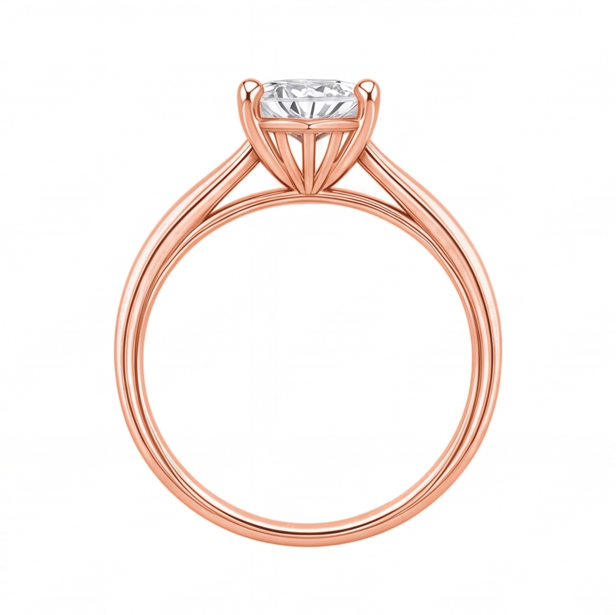 Primrose engagement ring by Tiani Jewellery shown in rose gold, white gold and yellow gold.