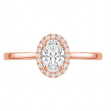 Jocasta engagement ring by Tiani Jewellery shown in rose gold, white gold and yellow gold.