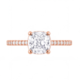 Althea engagement ring by Tiani Jewellery shown in rose gold, white gold and yellow gold.