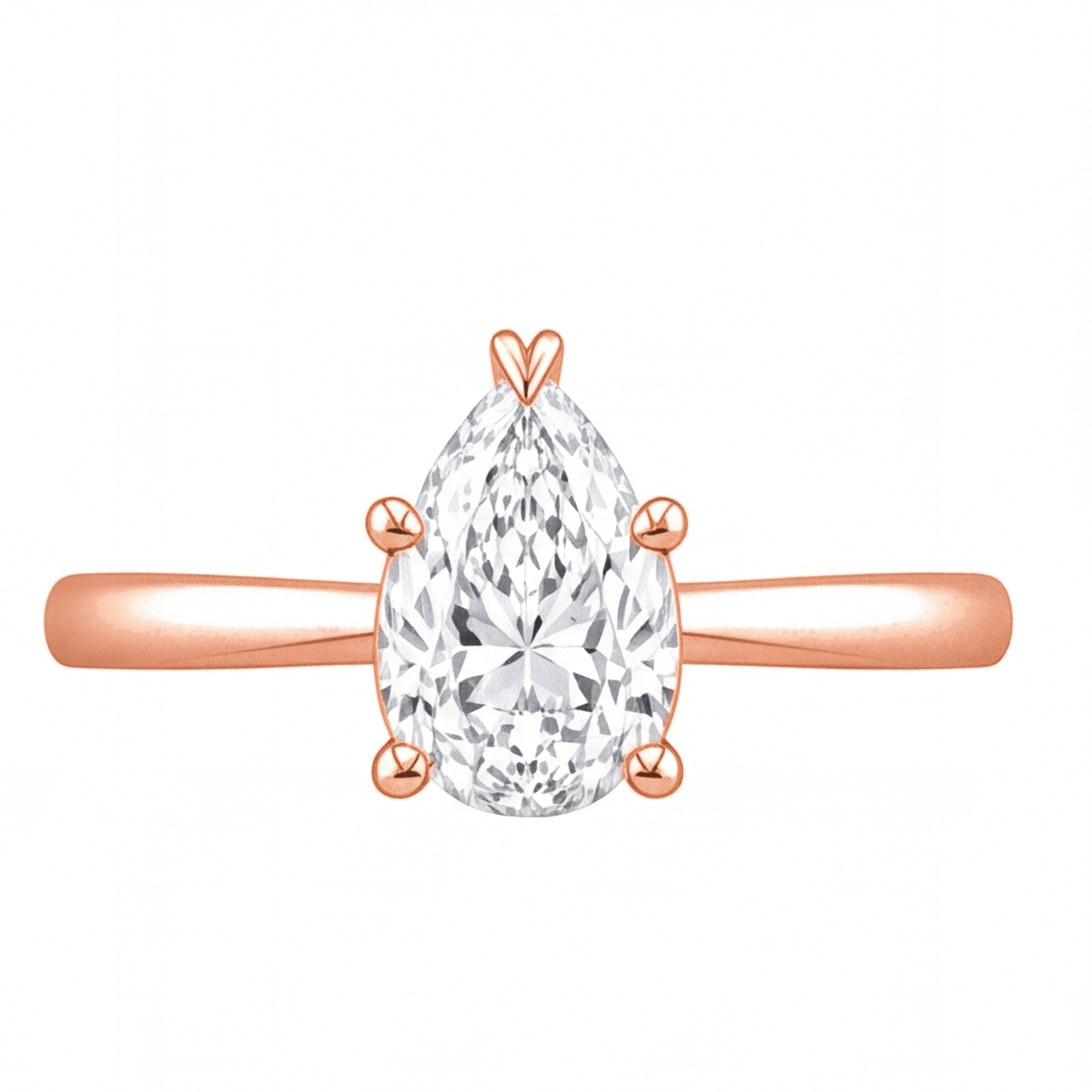 Oona engagement ring by Tiani Jewellery shown in rose gold, white gold and yellow gold.