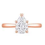 Oona engagement ring by Tiani Jewellery shown in rose gold, white gold and yellow gold.