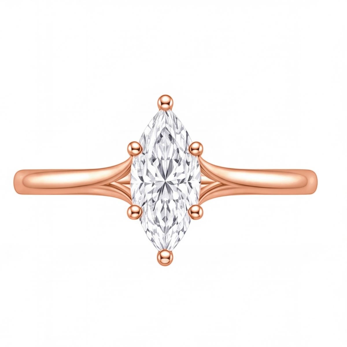 Yolanda engagement ring by Tiani Jewellery shown in rose gold, white gold and yellow gold.