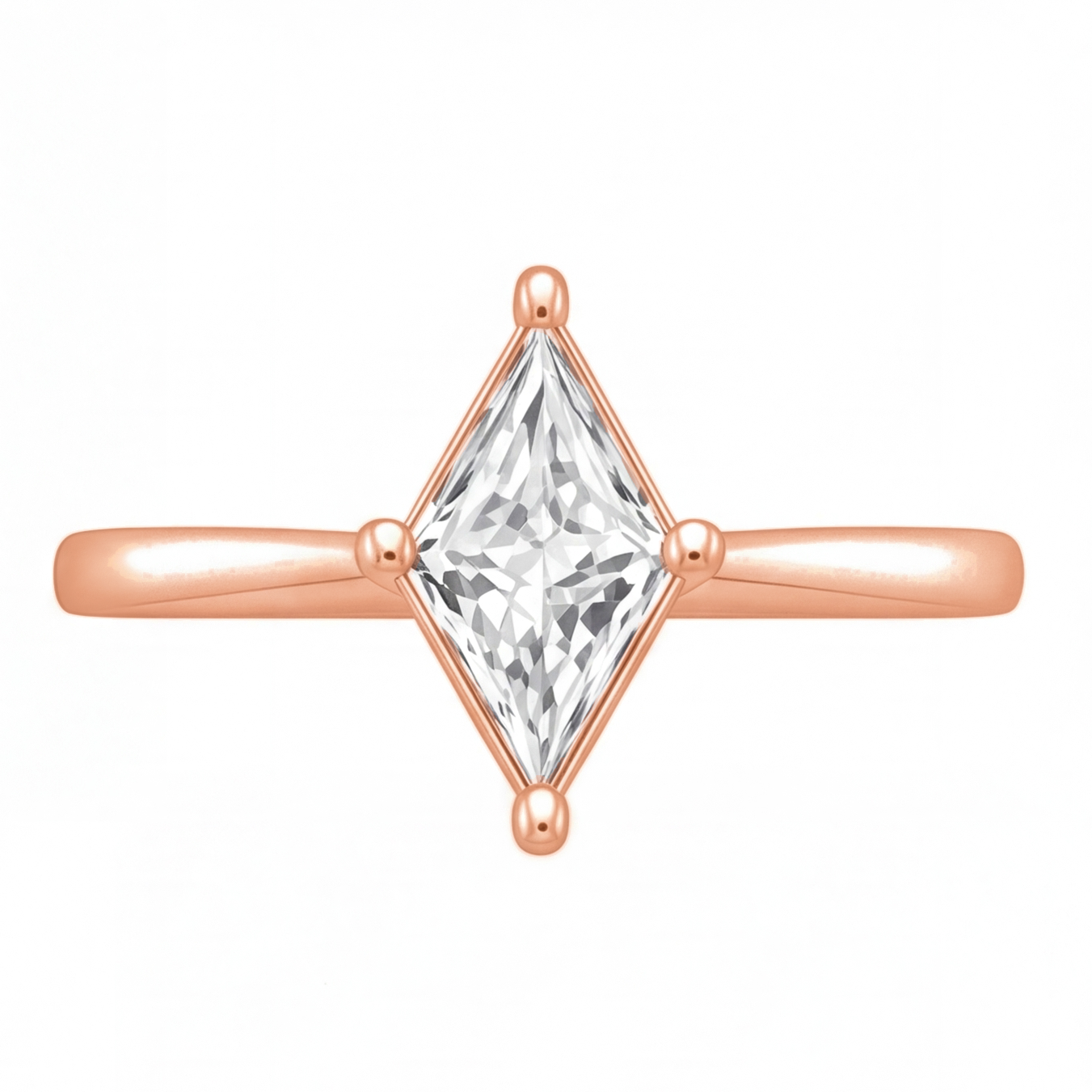 Carlotta engagement ring by Tiani Jewellery shown in rose gold, white gold and yellow gold.