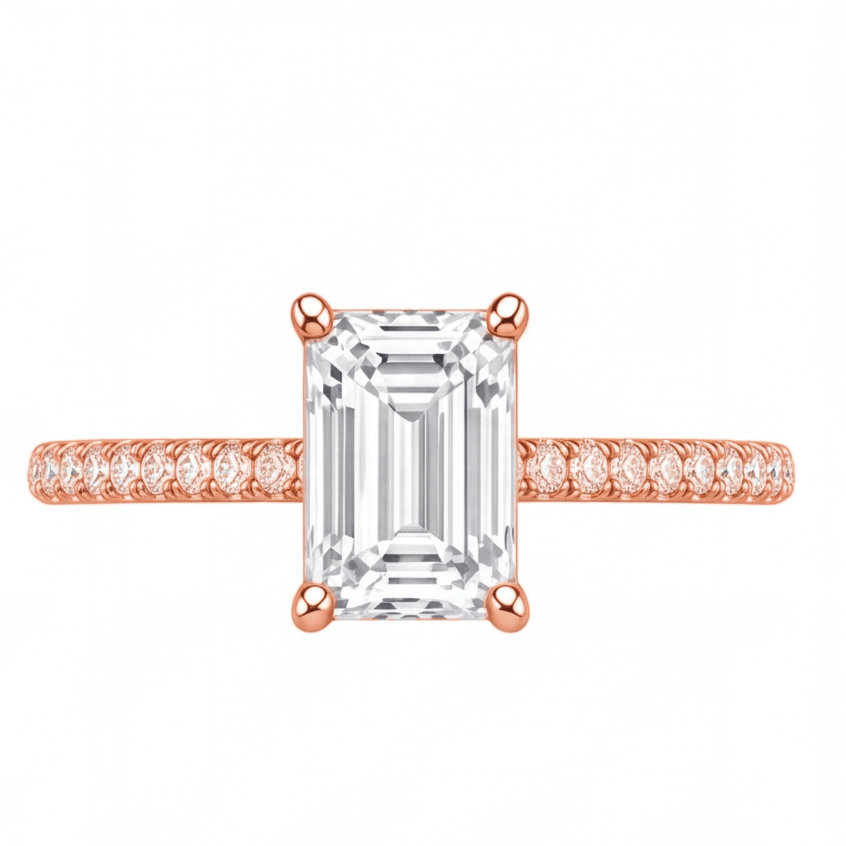 Elspeth engagement ring by Tiani Jewellery shown in rose gold, white gold and yellow gold.