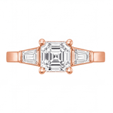 Celine engagement ring by Tiani Jewellery shown in rose gold, white gold and yellow gold.