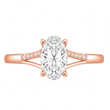 Iona engagement ring by Tiani Jewellery shown in rose gold, white gold and yellow gold.