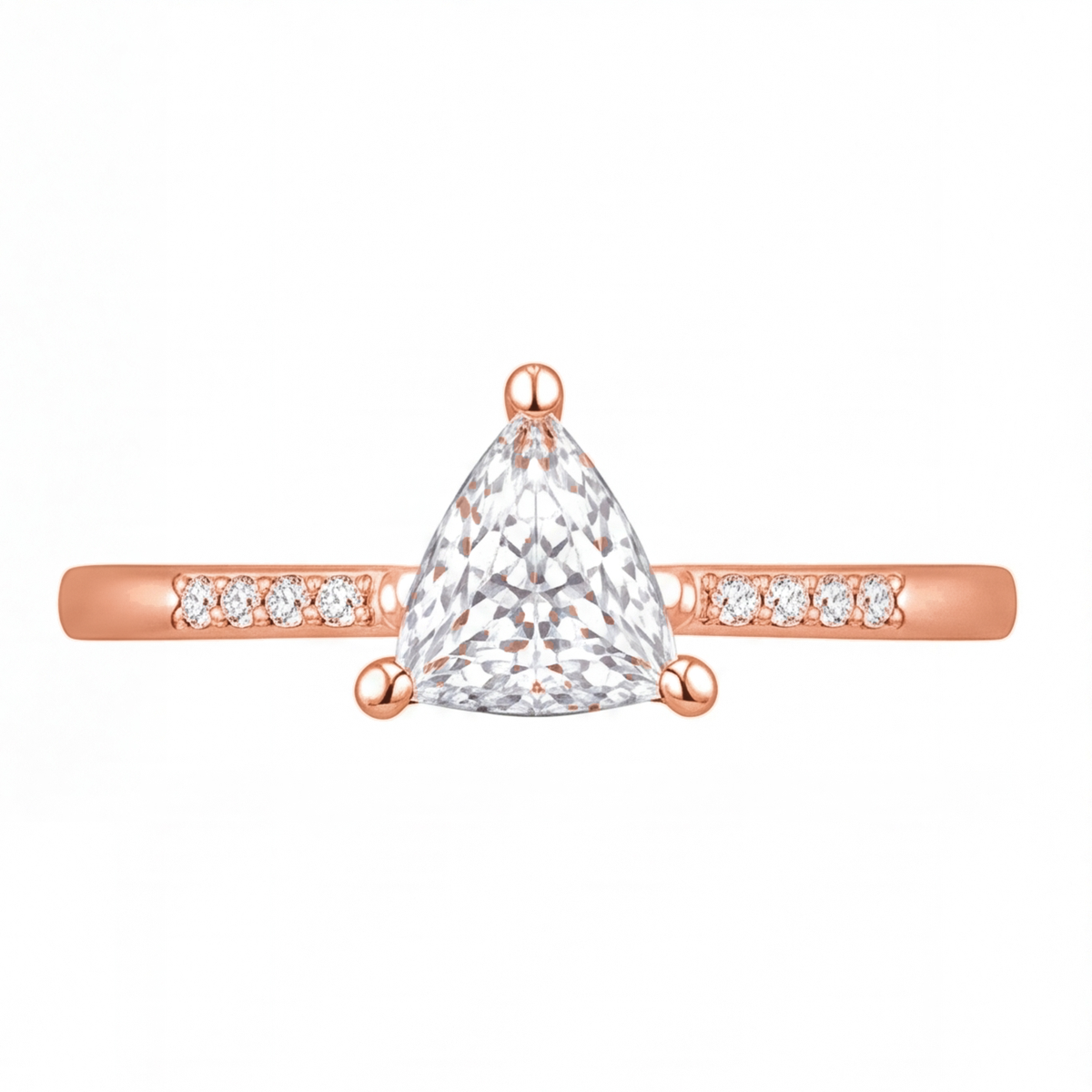 Tamsin engagement ring by Tiani Jewellery shown in rose gold, white gold and yellow gold.