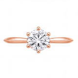 Davina engagement ring by Tiani Jewellery shown in rose gold, white gold and yellow gold.