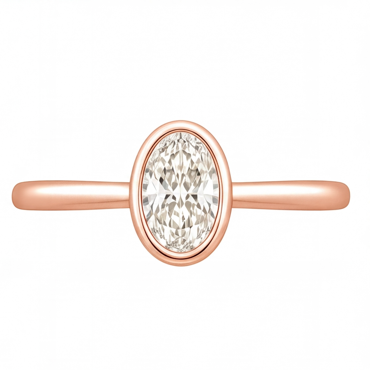 Veda engagement ring by Tiani Jewellery shown in rose gold, white gold and yellow gold.