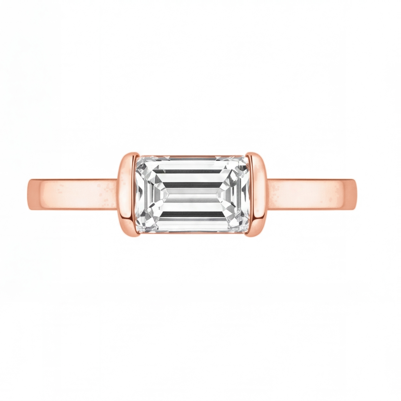 Wren engagement ring by Tiani Jewellery shown in rose gold, white gold and yellow gold.