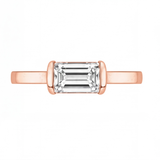 Wren engagement ring by Tiani Jewellery shown in rose gold, white gold and yellow gold.