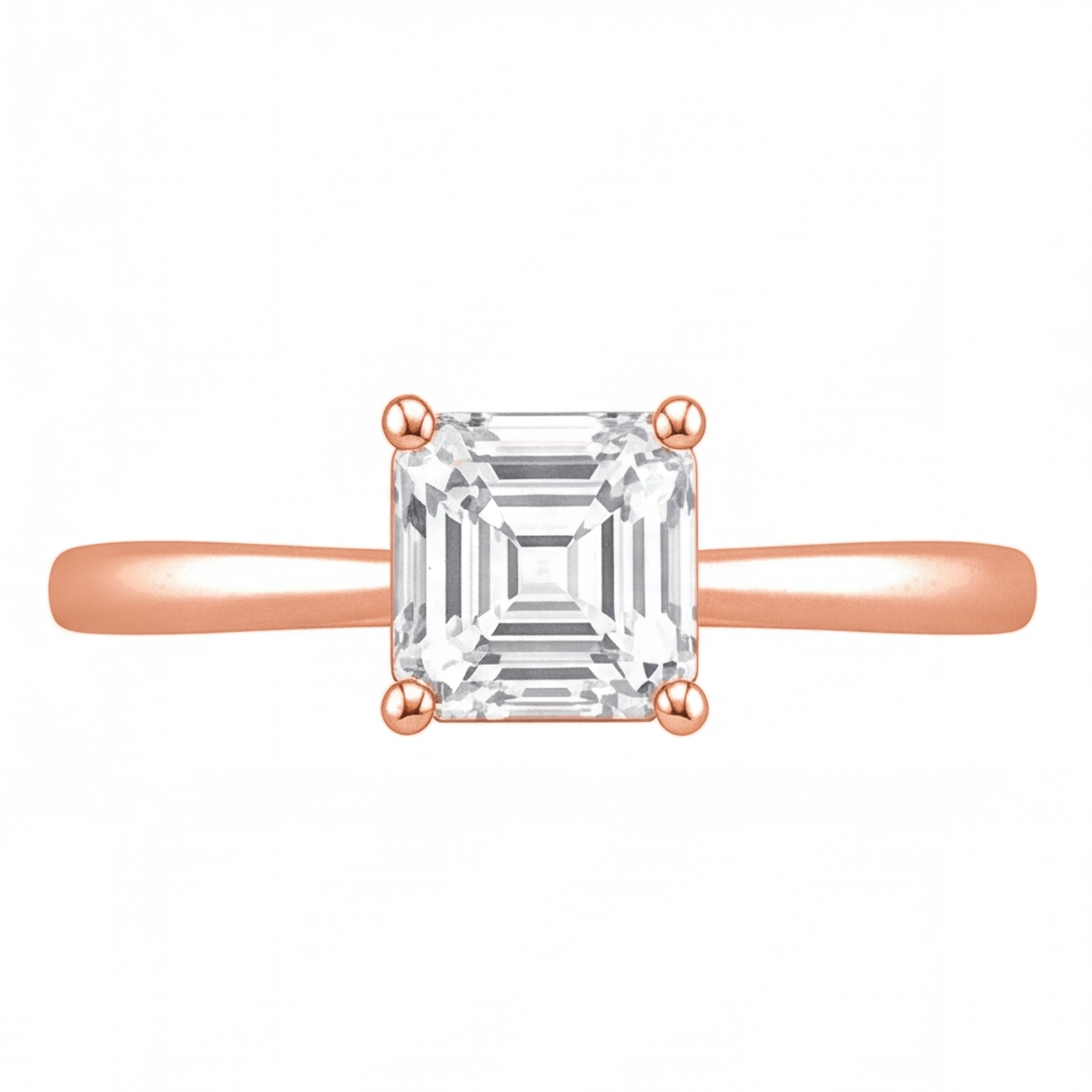 Galina engagement ring by Tiani Jewellery shown in rose gold, white gold and yellow gold.