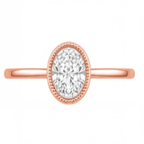 Niamh engagement ring by Tiani Jewellery shown in rose gold, white gold and yellow gold.