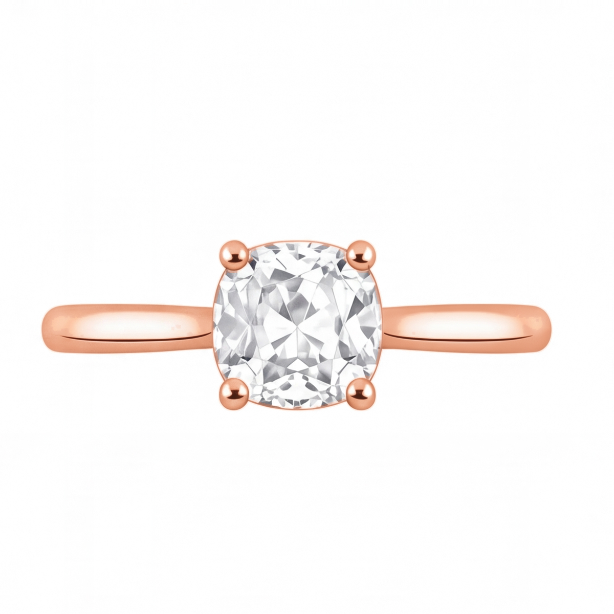 Yvonne engagement ring by Tiani Jewellery shown in rose gold, white gold and yellow gold.