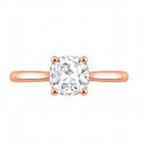 Yvonne engagement ring by Tiani Jewellery shown in rose gold, white gold and yellow gold.