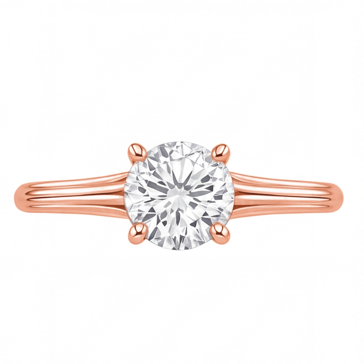 Primrose engagement ring by Tiani Jewellery shown in rose gold, white gold and yellow gold.