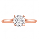 Primrose engagement ring by Tiani Jewellery shown in rose gold, white gold and yellow gold.