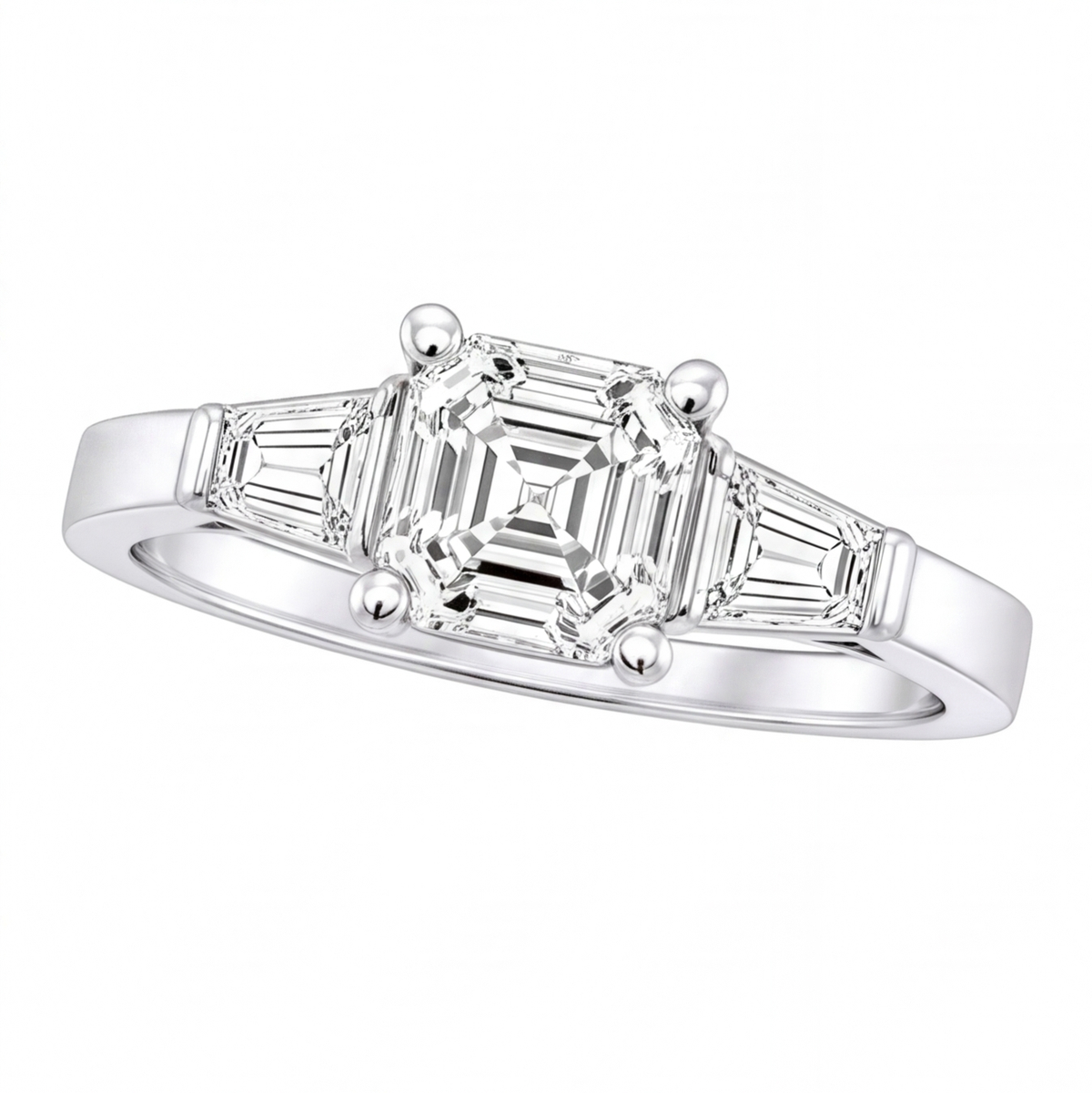 Celine engagement ring by Tiani Jewellery shown in rose gold, white gold and yellow gold.