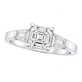 Celine engagement ring by Tiani Jewellery shown in rose gold, white gold and yellow gold.
