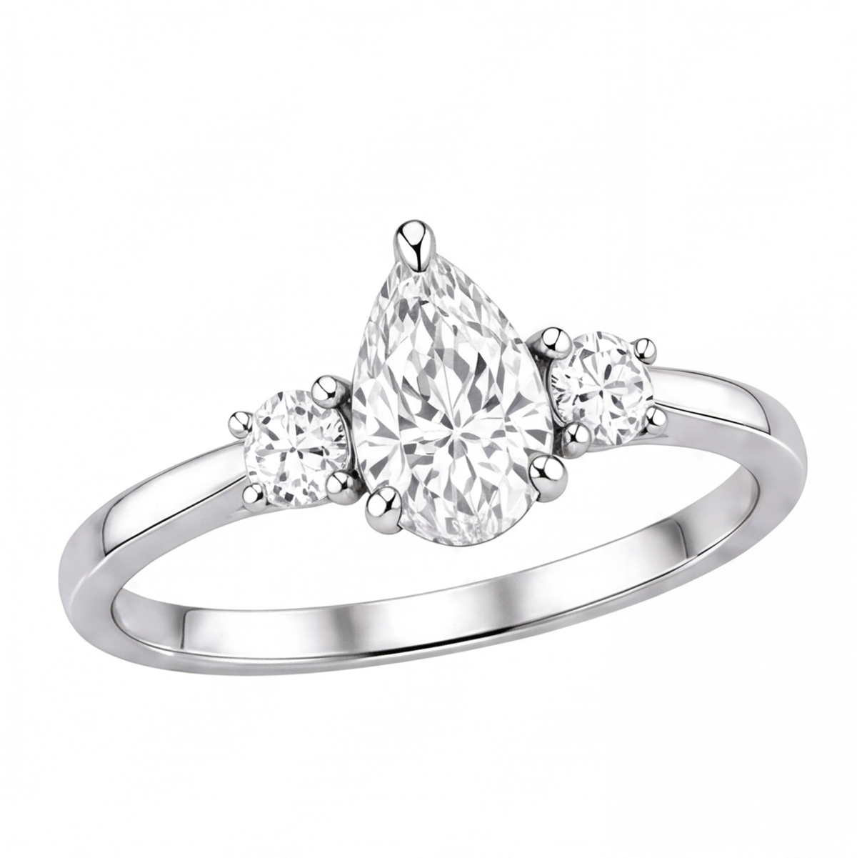 Larissa engagement ring by Tiani Jewellery shown in rose gold, white gold and yellow gold.